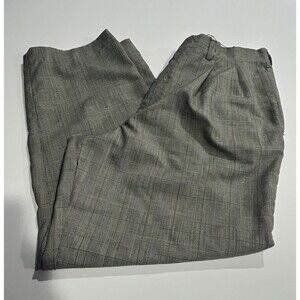 VTG Corbin Ltd Trousers Mens 34x28 Grey Glen Plaid Pleated Dress Pants USA